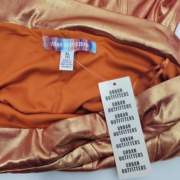NWT Urban Outfitters Kristy Disco Bronze Metallic Strapless Mini Dress Size XL - Picture 12 of 16
